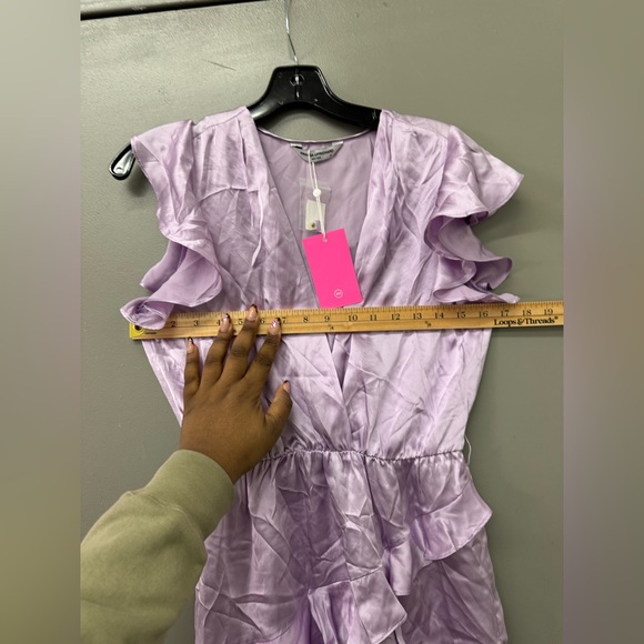 NWT AMANDA UPRICHARD Johanna Mini Silk Dress in Lavender size XSMALL - Picture 10 of 11